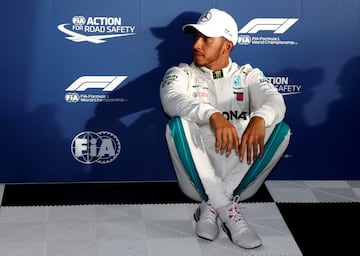 Hamilton tras la clasificación de Australia. 