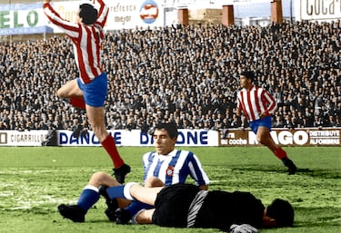 El Atlético de Madrid realiza una espectacular recta final y, con seis triunfos seguidos, se sitúan líderes a falta de un partido. Será la tarde mítica de Sarriá. El Atlético se enfrenta al Espanyol y los goles de Ufarte y Griffa le dan el quinto título de Liga, confirmando a esa generación como una de las más brillantes de la historia del club. El recibimiento en Atocha no lo olvidará Collar: “La
afición nos hizo sentir en la cima
del mundo”. 