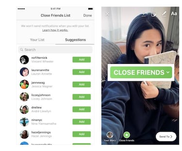 Close Friends: enviar un Instagram Stories a un grupo cerrado de contactos