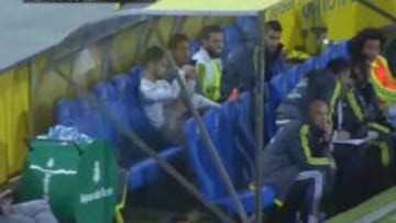 Toys out the pram: subbed Isco flings away jacket and shinpads