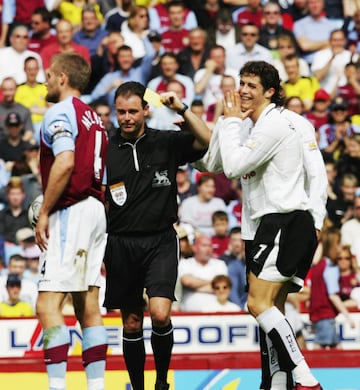 Cristiano Ronaldo's first senior sending-off came at Manchester United, after receiving two bookings in a Premier League game against Aston Villa.