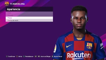 Ansu Fati ya est¨¢ recreado en PES 2020: esta es su media