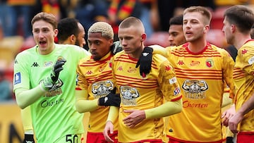 Celebración del gol del Jagiellonia.