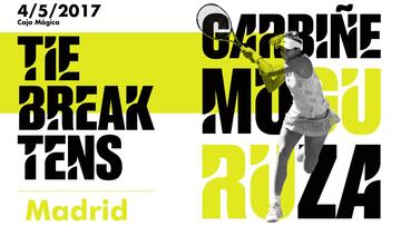 Cartel promocional del Tie Break Tens, previo al Mutua Madrid Open, donde Garbi&ntilde;e Muguruza ser&aacute; una de las participantes.