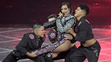 Chanel from Spain singing SloMo performs during the Grand Final of the Eurovision Song Contest at Palaolimpico arena, in Turin, Italy, Saturday, May 14, 2022. 