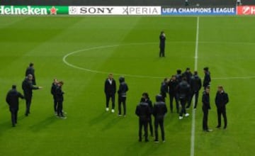 Juan Guillermo Cuadrado y sus compañeros en el Bayern Arena.
