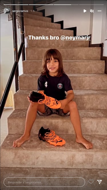 El regalo de Neymar al hijo mayor de Sergio Ramos: Las voy a guardar con mucho cari?o