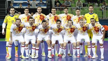 06/02/18 FUTBOL SALA EUROCOPA ESLOVENIA 2018 PARTIDO CUARTOS UCRANIA - SELECCION ESPAÑOLA ESPAÑA FORMACION EQUIPO