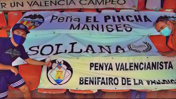 Pancartas de Pe&ntilde;as del Valencia.