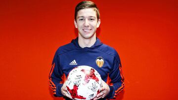 Vietto, jugador del Valencia, tras marcar un triplete a Las Palmas.