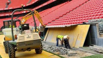 Modificación de los banquillos de San Mamés por normativa UEFA