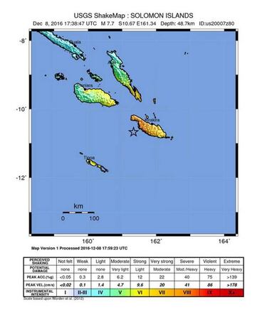 Islas Salomón: terremoto de magnitud 7, 7 y alerta de tsunami
