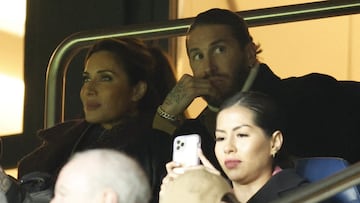 Sergio Ramos y Pilar Rubio vieron el partido desde el palco.