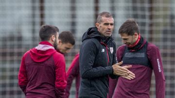 Garitano con Yeray en Lezama.