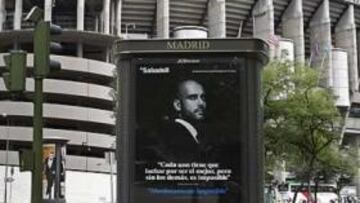 Guardiola, en los alrededores del Bernabéu