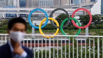 Aros olímpicos en Tokio.