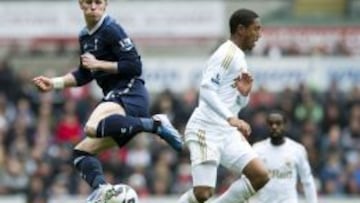 Bale, en el partido de hoy frente al Swansea.