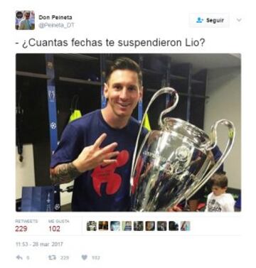 Los memes que se burlan del castigo de Lionel Messi
