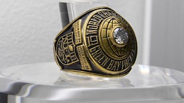 Jan 31, 2018; Minneapolis, MN, USA; A view of Super Bowl I ring to commemorate the Green Bay Packers 35-10 victory over the Kansas City Chiefs at the Los Angeles Memorial Coliseum in Los Angeles, Calif. on Jan. 15, 1967. Mandatory Credit: Kirby Lee-USA TO