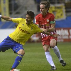Javier Carpio, en la rampa de salida del Cádiz