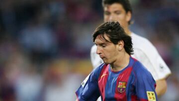 Messi, el d&iacute;a de su estreno goleador ante el Albacete.