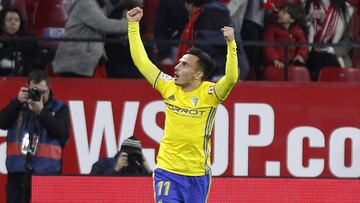 Álvaro celebra el gol que marcó al Sevilla en el Sánchez Pizjuán en la vuelta de octavos de final de la Copa del Rey.