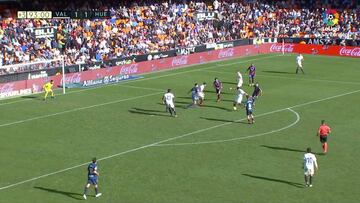 El gol que le dio el sufrido triunfo a Valencia en Mestalla