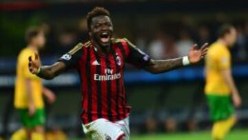 Muntari celebra su gol contra el Celtic.