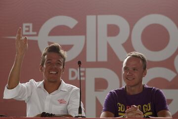 El ciclista británico Chris Froome fue la estrella invitada en la rueda de prensa oficial del 'Giro de Rigo' que se disputará este domingo en Guatapé.