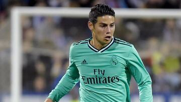 James Rodríguez, en el Zaragoza-Real Madrid de octavos de final de la Copa del Rey jugado en La Romareda.