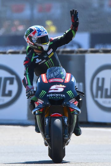 Johann Zarco celebrando la pole en el Gran Premio de Francia. 