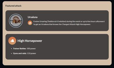 Ursaluna will arrive in Pokémon GO during Teddiursa Community Day