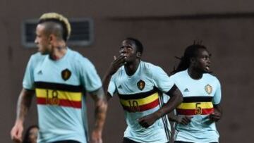 Romelu Lukaku celebrando un gol con Bélgica.