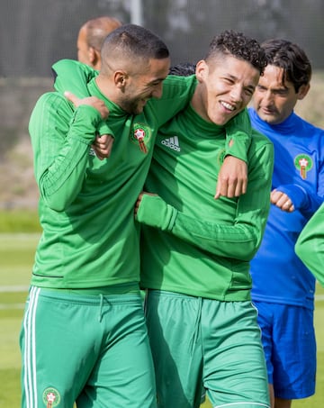 Marruecos se entrena antes del partido frente a España