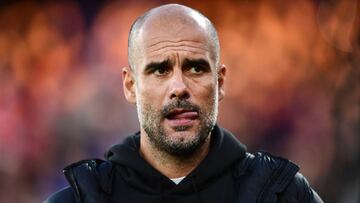 El entrenador español del Manchester City, Pep Guardiola, durante un partido.