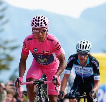 Giro de Italia - 30 de mayo de 2014. Uno de los triunfos más importantes del colombiano. El corredor del Movistar Team se impuso en la etapa 16 y 19. Finalmente se quedó con el título.
