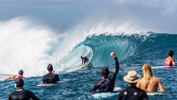 Brazil's Samuel Pupo competes during the Outerknown Tahiti Pro 2022, the Men's WSL Championship Tour, in Teahupo'o, French Polynesia, on August 18, 2022. (Photo by Jerome Brouillet / AFP)
PUBLICADA 20/08/22 NA MA40 5COL CONTRAPORTADA FOTO FINISH