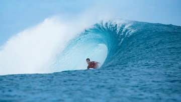 TEAHUPO&Ecirc;&raquo;O, TAHITI, FRENCH POLYNESIA - AUGUST 15: Jack Robinson of Australia surfs in in Heat 4 of the Round of 16 at the SHISEIDO Tahiti Pro on August 15, 2023 at Teahupo&Ecirc;&raquo;o, Tahiti, French Polynesia. (Photo by Beatriz Ryder/World Surf League)