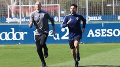 Rub&eacute;n Garc&iacute;a junto al preparador f&iacute;sico. 