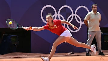 Sara Sorribes, en una estirada.