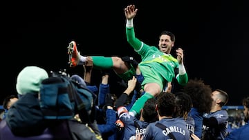 Batalla, tras detener los dos lanzamientos de penalti del Leganés.