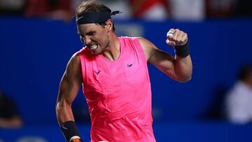 Rafa Nadal celebra un punto ante Taylor Fritz durante la final del Abierto Mexicano Telcel de Acapulco.