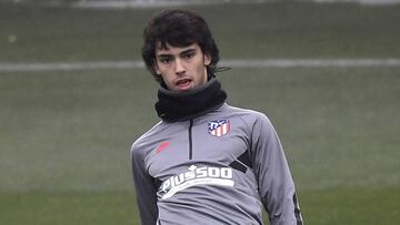 João Félix durante un entrenamiento del Atlético.