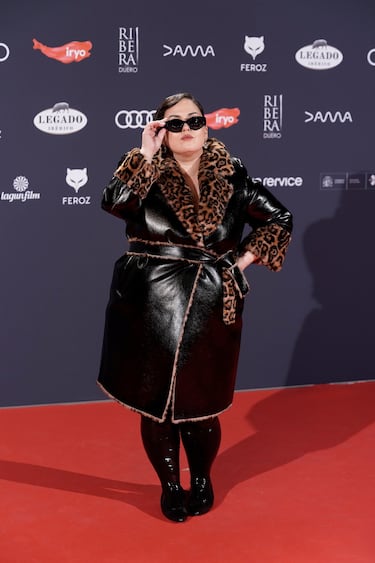 La actriz Laura Galán posa en la alfombra roja de la XI edición de los Premios Feroz.