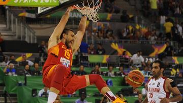 Marc Gasol, durante un partido con Espa&ntilde;a