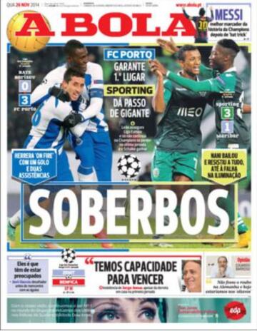 Portadas de la prensa deportiva