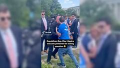 Several people recorded an altercation between Clay Higgins and 25-year-old Jake Burdett in which the congressman pushed Burdett out of the crowd.