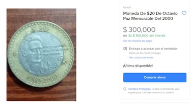 La moneda de Octavio Paz que se vende en 300 mil pesos