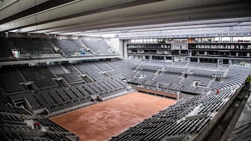 El techo retractil de la Philippe Chatrier, en Par&iacute;s.