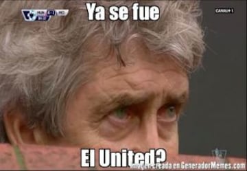 Las principales burlas apuntan a Manuel Pellegrini como uno de los responsables de la caida del City ante el United